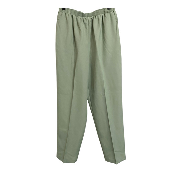 Koret Pants Slacks Womens 16 Green Wool Crepe Pull On Stretch Green Elastic NWT - Picture 1 of 6